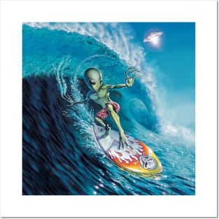 Alien Surfer Posters and Art